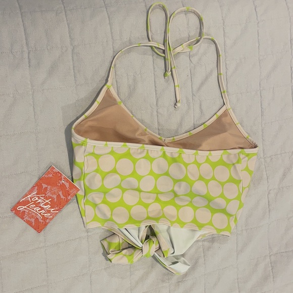 BNWT Kortni Jeane Tied up Top - Medium- Lime Dots - Picture 5 of 9
